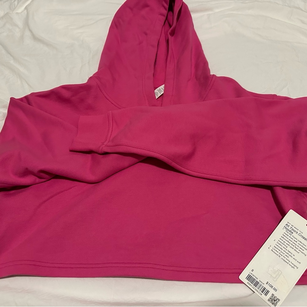 Lululemon New Size 8 Cropped Hoodie - hot pink. Check out all my Lulu!